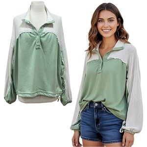 Out From Under Sienna Mesh Pullover Sweatshirt Size Small